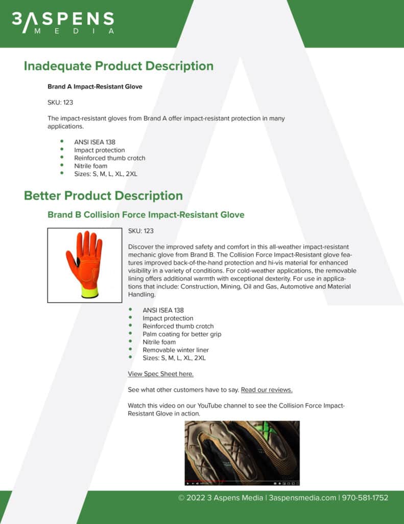 product description examples