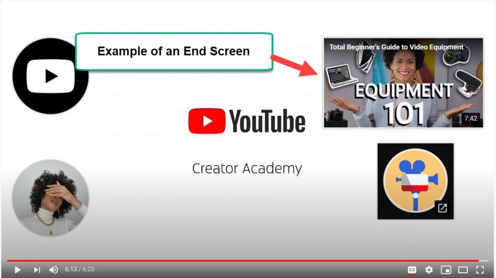 example of an end screen