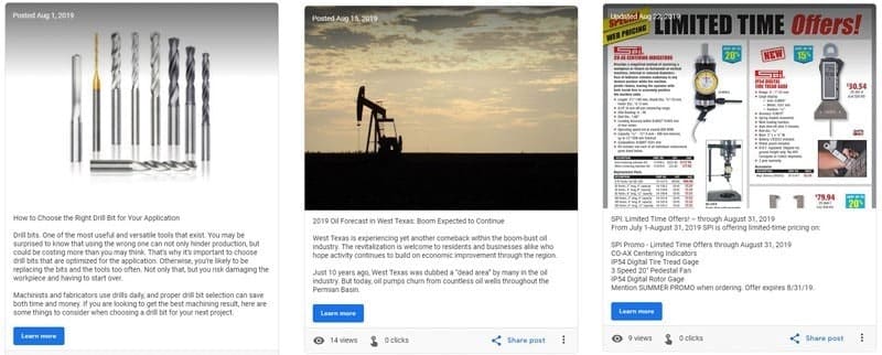 Google Business Profile post examples